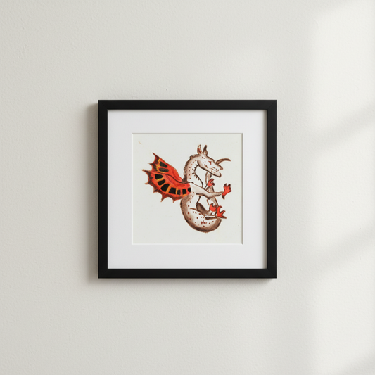 Red Wing Marginalia Dragon Fine Art Print
