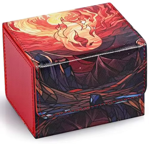 Red Mana Mountain Deck Box | MTG Card Storage by Revenant Foundry