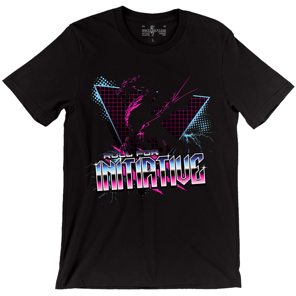 Roll for Initiative — Neon Dragon Synthwave D&D T-Shirt