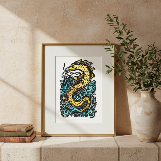 Sea Serpent Folklore Art Print | Fine Art Reproduction