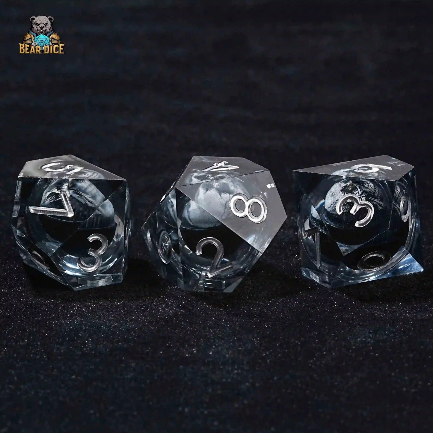 Shadow Skull D10 Dice Black Translucent Resin 10 Sided Dice
