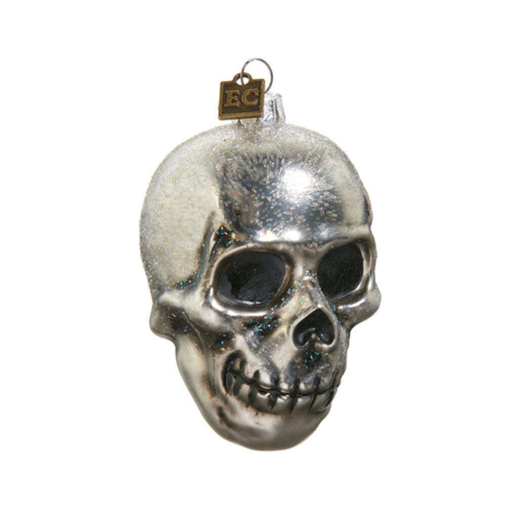 Skully Glass Halloween Ornament by Eric Cortina