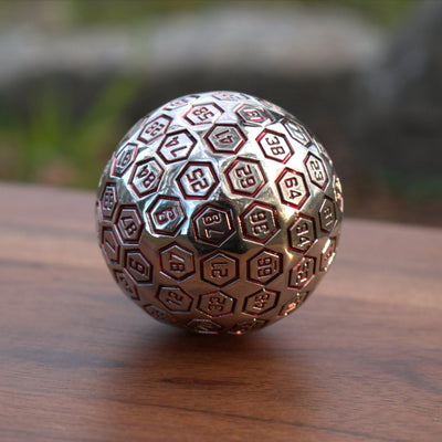 The Orb D100 -  Crimson and Silver Metal Die
