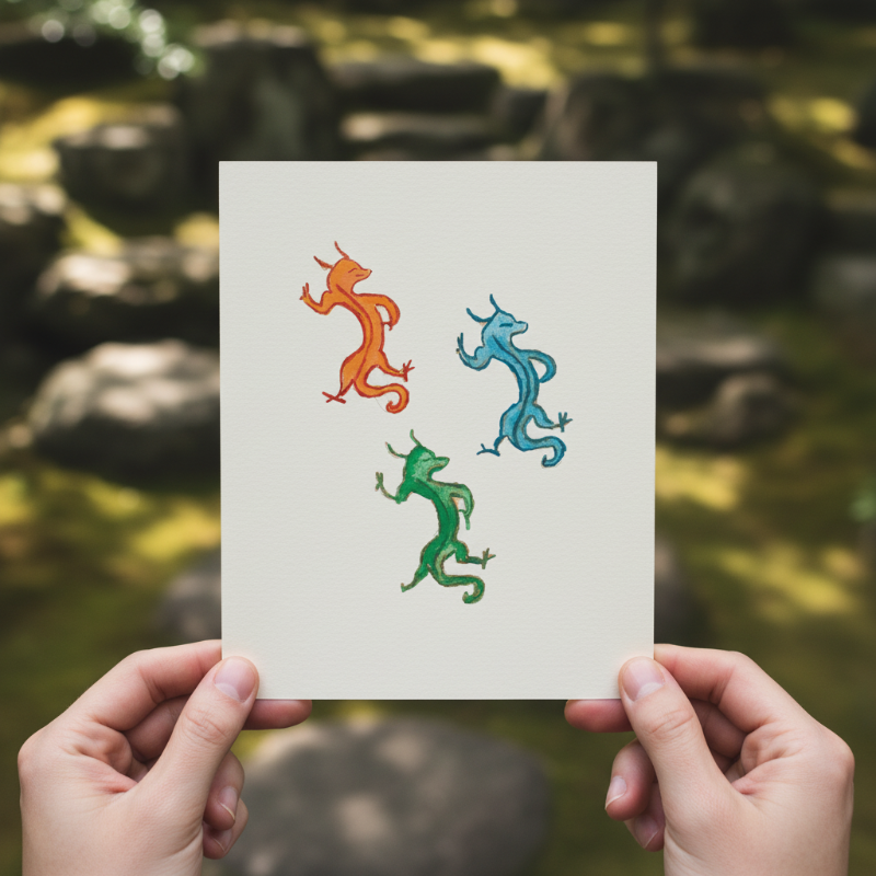 Three Dancing Dragons Fine Art Print Medieval Folklore Decor