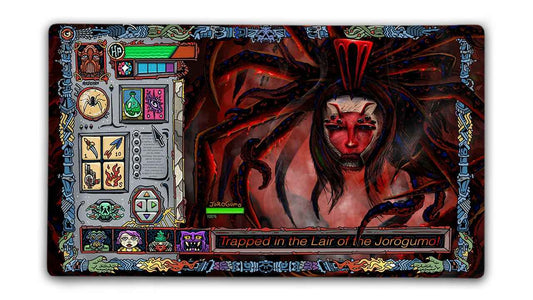Trapped in the Lair of the Jorogumo! — Premium TCG Playmat