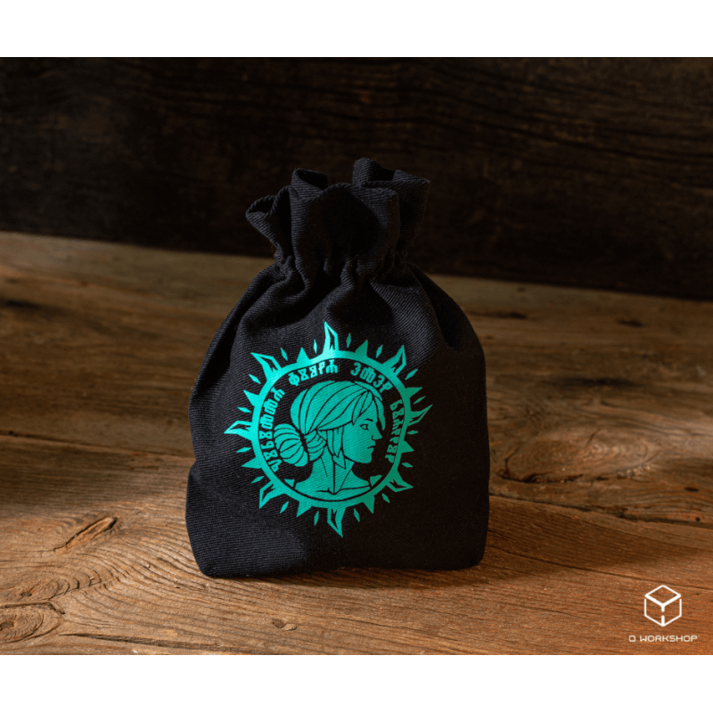 The Witcher Ciri, The Elder Blood Dice Bag – Black Cotton Drawstring Bag for 5 Dice Sets