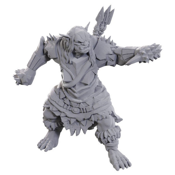 Pathfinder Deep Cuts: Orc Brute - Unpainted Miniature with Terrain Pad