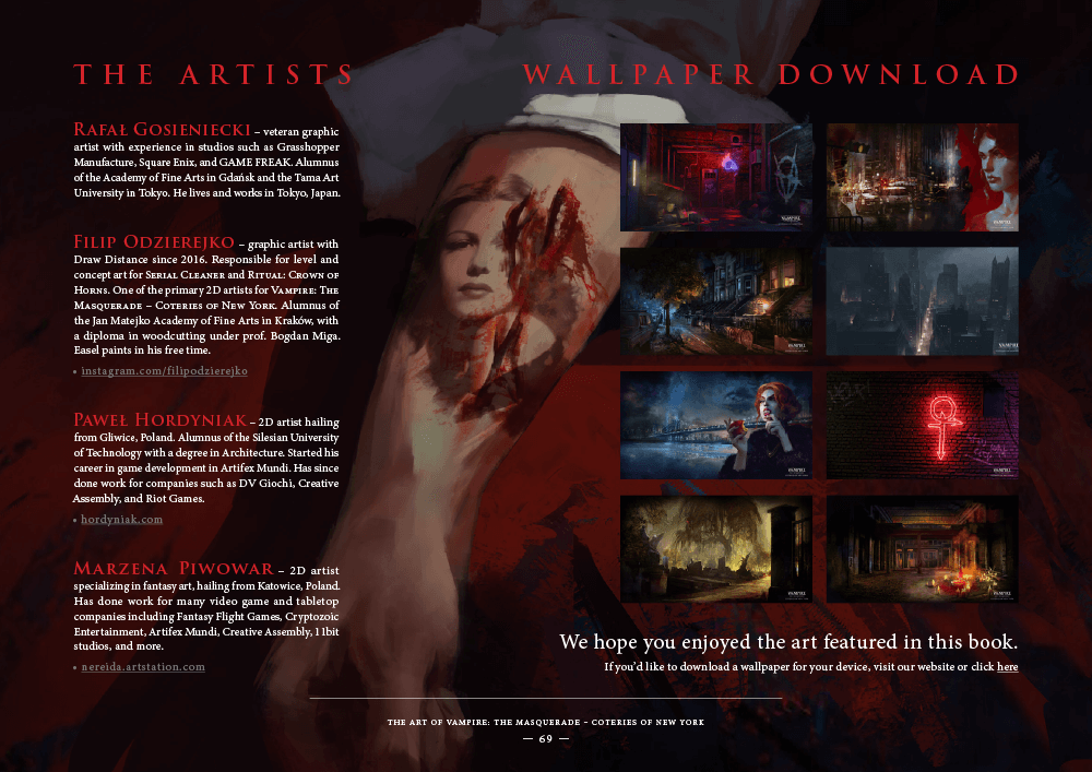 Vampire: The Masquerade - Coteries of New York Artbook