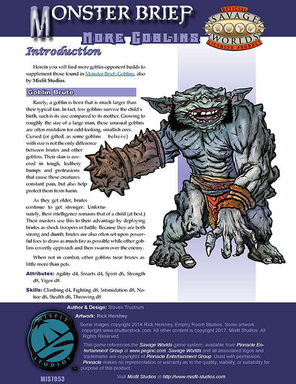 Monster Brief: More Goblins
