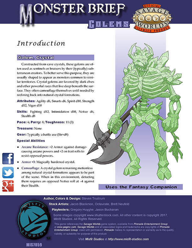 Monster Brief: Golems