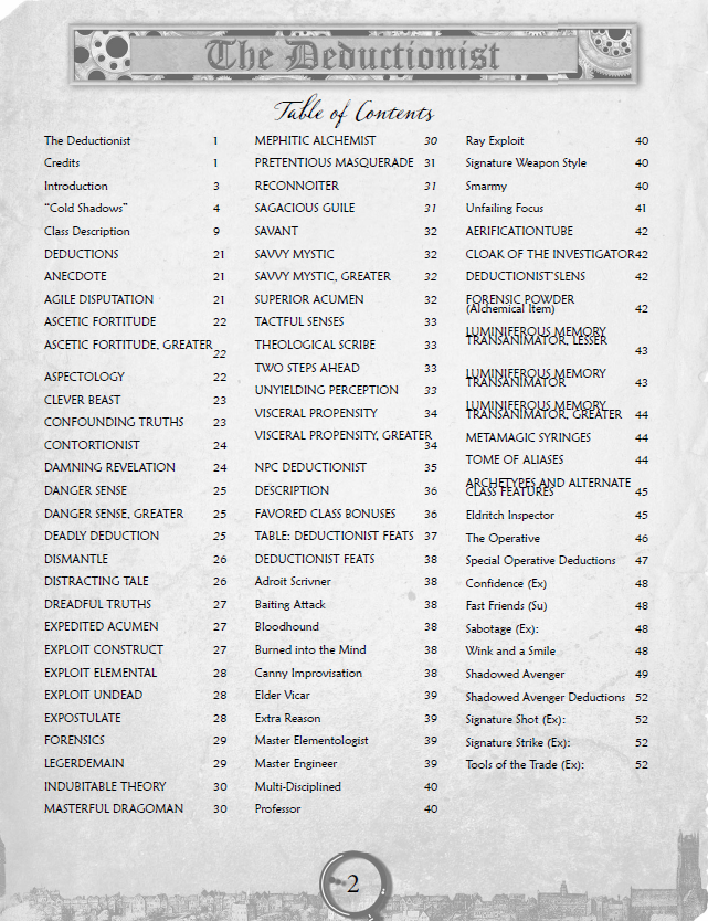 The Deductionist - Detective Base Class for Pathfinder RPG