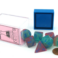 Chessex Lab Dice 3: Gemini Polyhedral Gel Green-Pink/blue 7-Die Set