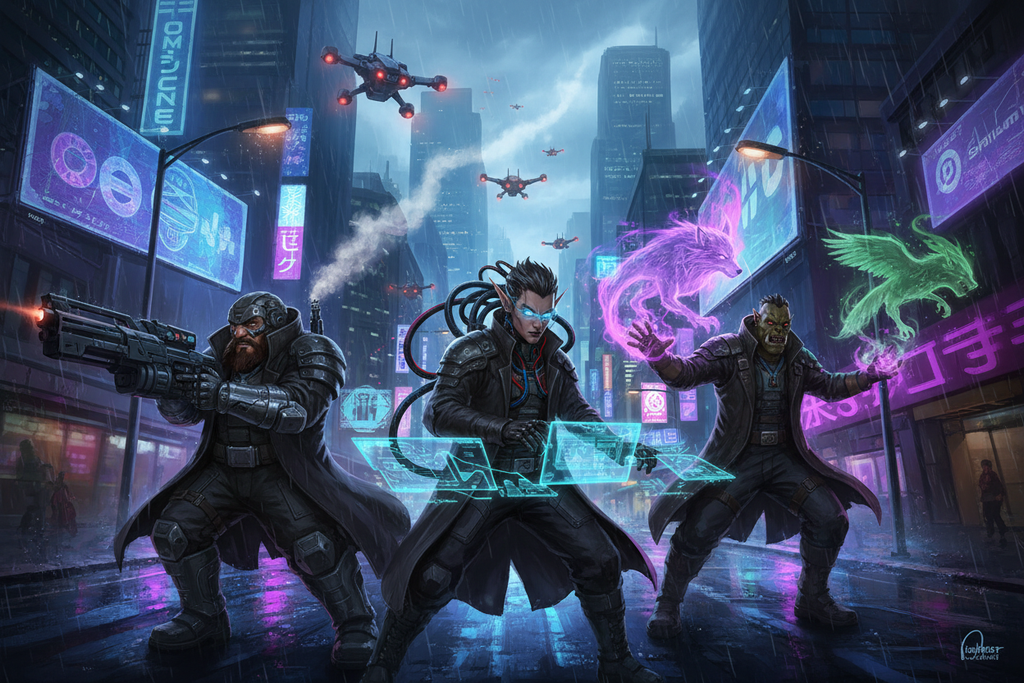 Shadowrun RPG - Cyberpunk Fantasy Magic Chrome 6th World - Open Gaming ...