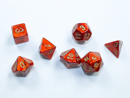Chessex Mini 7-Die Polyhedral Dice Set | Compact RPG Dice