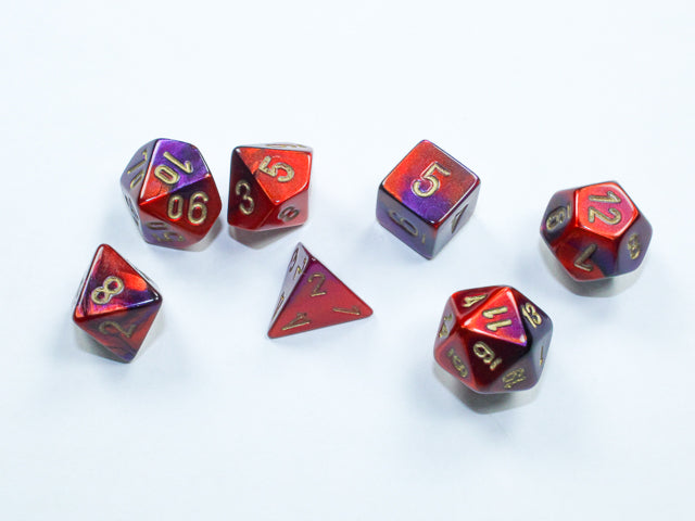 Chessex Mini 7-Die Polyhedral Dice Set | Compact RPG Dice