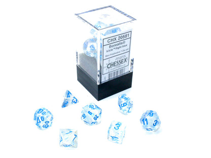 Chessex Mini 7-Die Polyhedral Dice Set | Compact RPG Dice