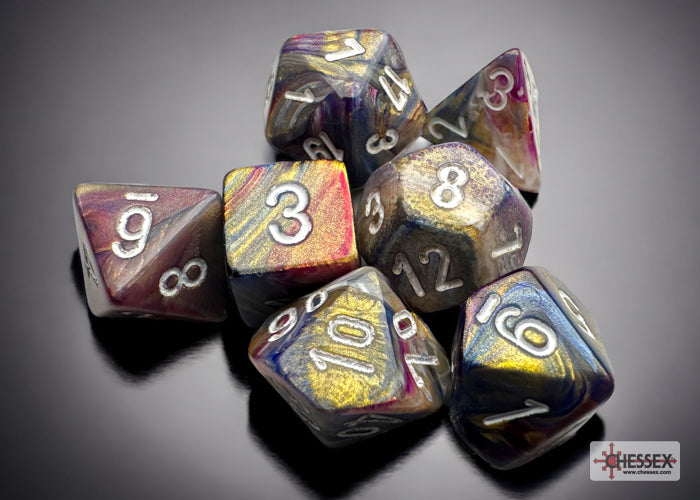 Chessex Mini 7-Die Polyhedral Dice Set | Compact RPG Dice