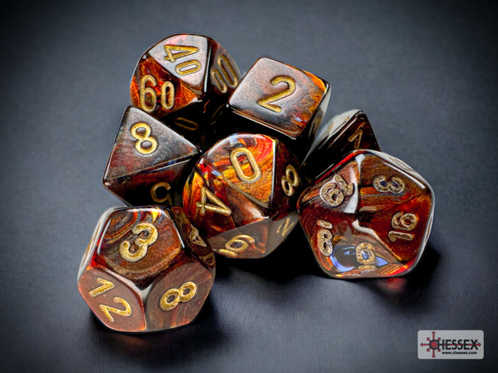 Chessex Mini 7-Die Polyhedral Dice Set | Compact RPG Dice