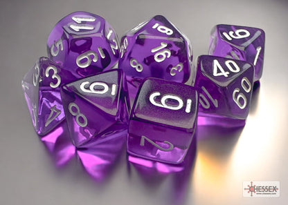 Chessex Mini 7-Die Polyhedral Dice Set | Compact RPG Dice