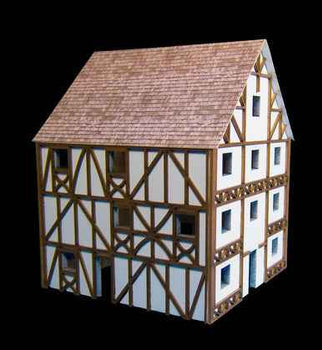 Three Story Medium Half Timber House with attic (MDF) - 15MMDF307