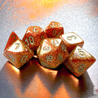 Glitter Gold/silver Mini-Polyhedral 7-Die Set (Mini Poly Release 3)