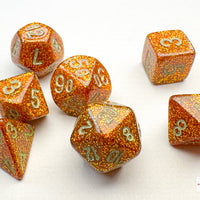 Glitter Gold/silver Mini-Polyhedral 7-Die Set (Mini Poly Release 3)