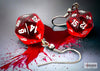 Hook Earrings Translucent Red Mini-Poly d20 Pair
