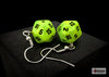 Hook Earrings Vortex® Bright Green Mini-Poly d20 Pair
