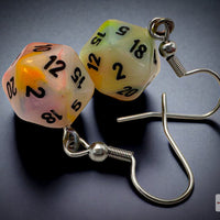 Hook Earrings Festive® Circus™ Mini-Poly d20 Pair