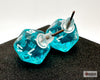 Stud Earrings Translucent Teal Mini-Poly d20 Pair