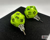 Stud Earrings Vortex® Bright Green Mini-Poly d20 Pair