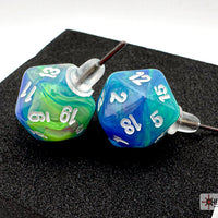 Stud Earrings Festive® Waterlily™ Mini-Poly d20 Pair