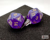 Stud Earrings Borealis® Royal Purple Mini-Poly d20 Pair