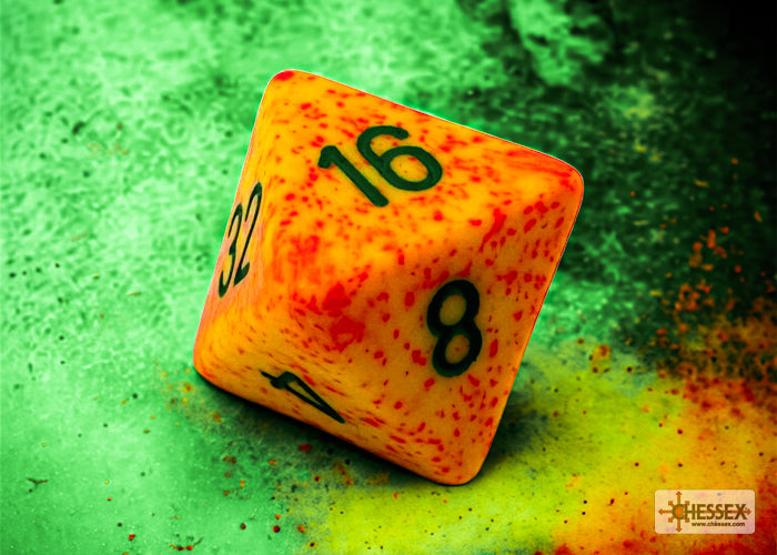 Speckled Lotus 8-Sided Doubling Cube | 1-128 Backgammon Type Novelty Dice