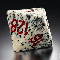Speckled Red Dalmation 8-Sided Doubling Cube | 1-128 Backgammon Type Novelty Dice