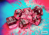 Translucent Pink/white Polyhedral 7-Dice Set | Pink Dnd Dice Set