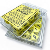 Opaque Pastel Yellow/back | 7-Dice, 16mm, 12mm, d10s by Chessex
