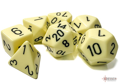 Opaque Pastel Yellow/back | 7-Dice, 16mm, 12mm, d10s by Chessex