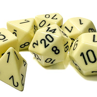 Opaque Pastel Yellow/back | 7-Dice, 16mm, 12mm, d10s by Chessex