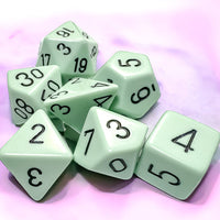 Opaque Pastel Green/back | 7-Dice, 16mm, 12mm, d10s by Chessex