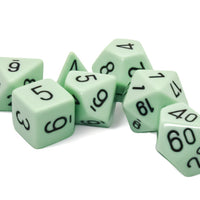 Opaque Pastel Green/back | 7-Dice, 16mm, 12mm, d10s by Chessex
