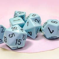 Opaque Pastel Blue/back | 7-Dice, 16mm, 12mm, d10s by Chessex