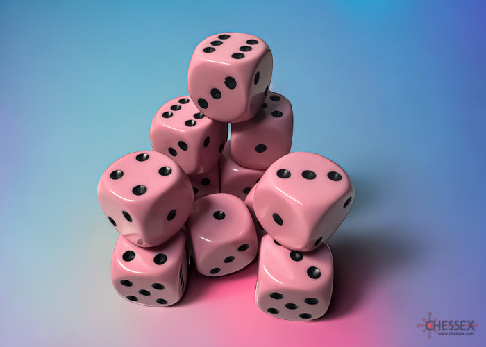 Opaque Pastel Pink/back | 7-Dice, 16mm, 12mm, d10s by Chessex