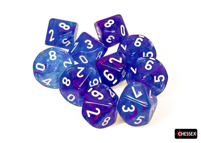 Chessex Set of Ten d10 Dice | Opaque Pastel Pink RPG Dice