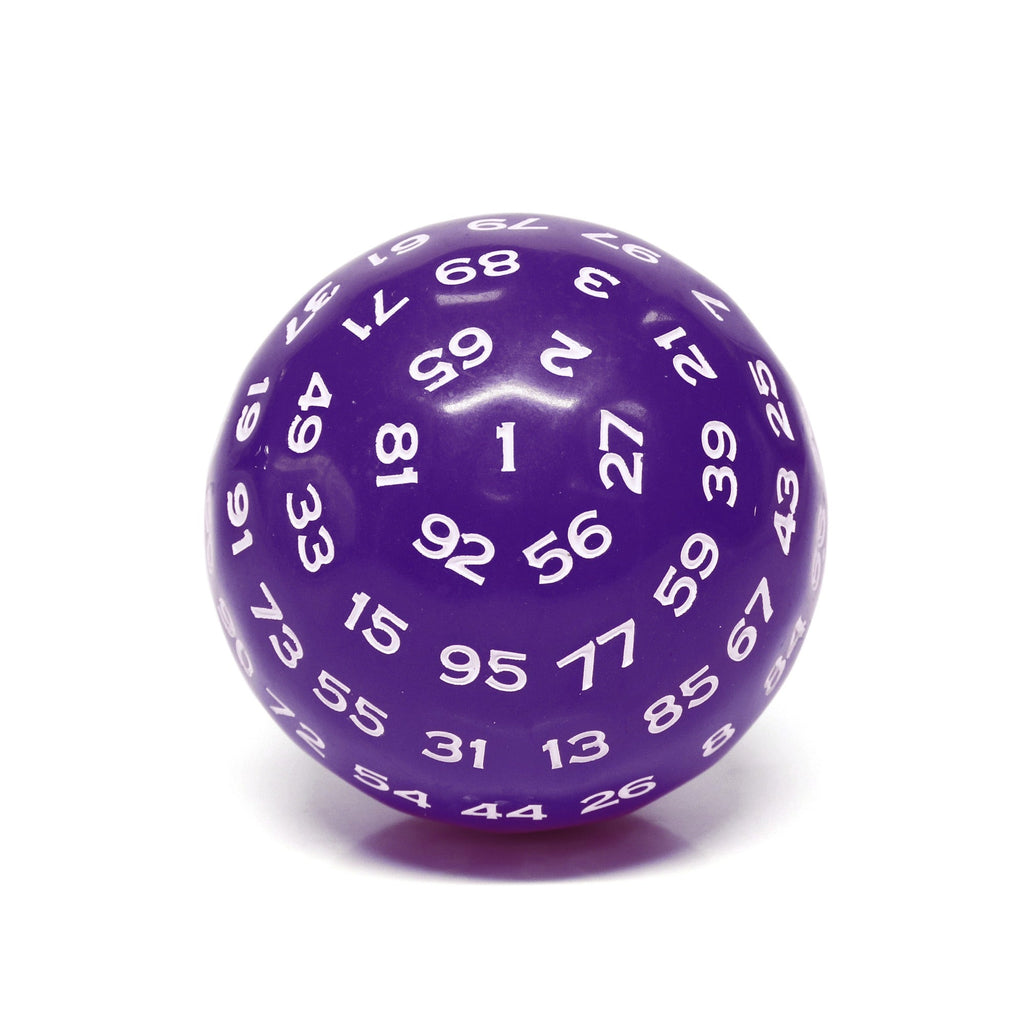 "Purple" Single 100 Sided Polyhedral Dice (D100) | Purple Color (45mm) White