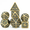 Bronze Mini Metal Dice Ancient Effect | (10mm to 15mm) 7-Dice Udixi RPG