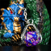 Claw Blended Purple D20 Keychain Featuring Silver Metal Dragon Claw + d20