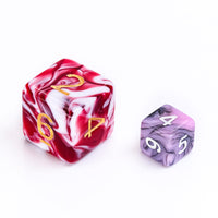 Black Pink Blend 7-Dice Mini-Dice RPG Set w/White Numbers Miniature Dice