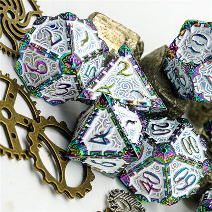 White Rainbow Metal Dice（Dagger of Venom）7-Dice Udixi RPG