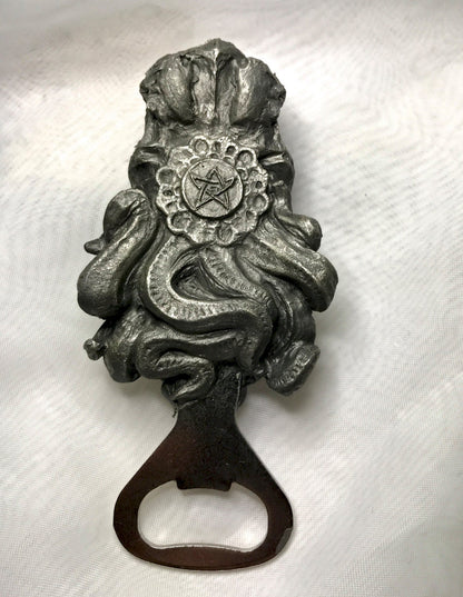 Cthulhu Bottle Opener, Hand Painted Resin | Gothic Cthulhu Barware, Lovecraftian Tentacle Bottle Opener | Fantasy Gothic Barware Gift
